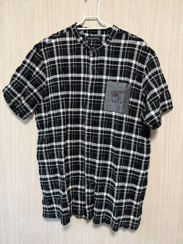 drugstore의 체크 무늬 반팔 셔츠