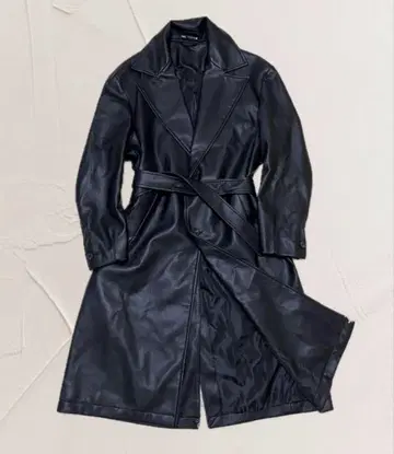 [ 완판템 ] ZARA 가죽 트렌치 코트 L 사이즈 롱 기장 벨트 포함