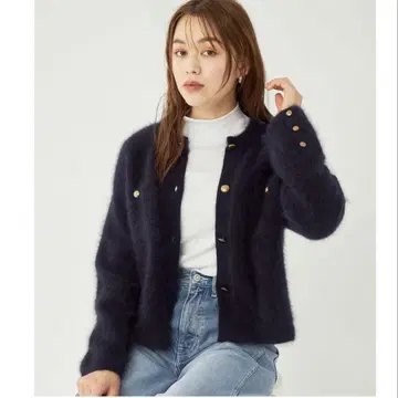 그린 라벨 릴랙싱 헤어리 재킷 라이크 가디건 네이비