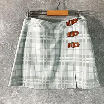 캘러웨이 랩 스커트 체크 무늬 그레이 미니 기장 골프 웨어