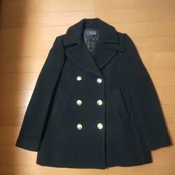 어반 리서치 DOORS 블랙 더블 브레스트 피 코트