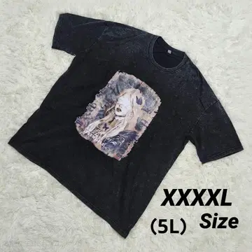 밴딩 T 락 스타일 블랙 셔츠 XXXXL
