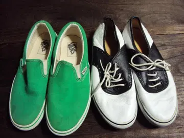 2켤레 세트 Vans 그린 슬립온 안장 신발 81/2