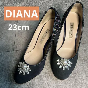[컨디션 최상] DIANA 23cm 트위드 펌프스 비쥬 라운드토