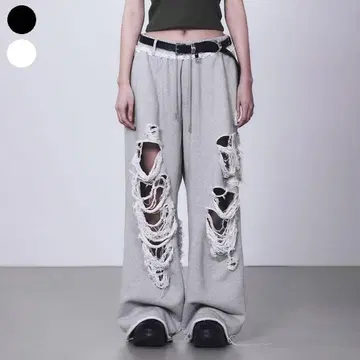 TREEMINGBIRD Damage Wide Sweat Pants