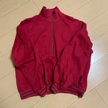 reformed 빨간색 하프 지퍼 저지