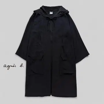 agnes b. 에네스베 후드 부착 코트 판초 프랑스제