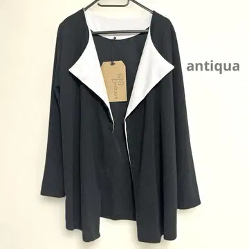 antiqua 노카라 엠보싱 자켓 투톤 컬러 모노톤