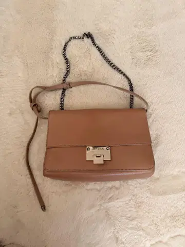 지미추 베이지 더블 스트랩 백