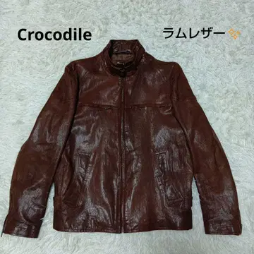 Crocodile 램 가죽 싱글 라이더 자켓 벨트