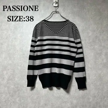 새상품급 PASSIONE 스트라이프 V넥 스웨터 사이즈 38