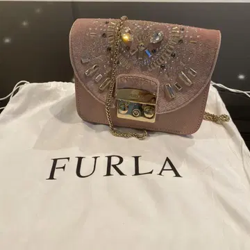 FURLA 핑크 숄더백 비쥬 장식