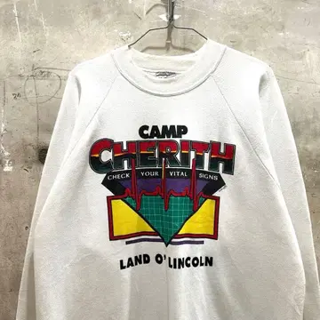90s USA CAMP CHERITH 래글런 맨투맨 링컨