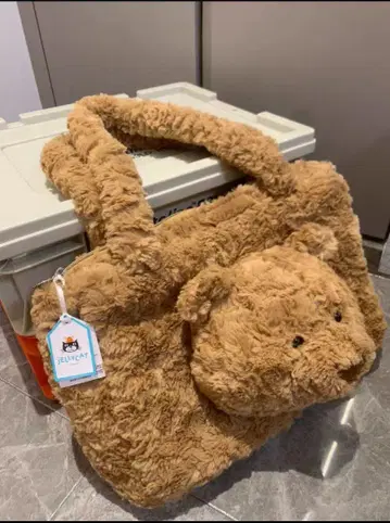 곰 얼굴 포함 베이지 숄더백*2