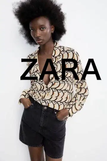 ZARA 올 패턴 긴팔 셔츠 레이온