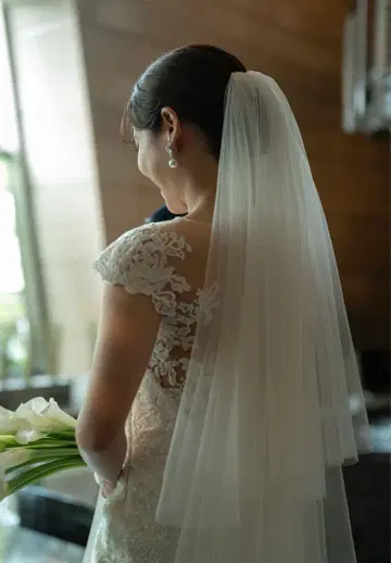 화이트 웨딩 베일 레이스 장식 LES NOCES (레노스)