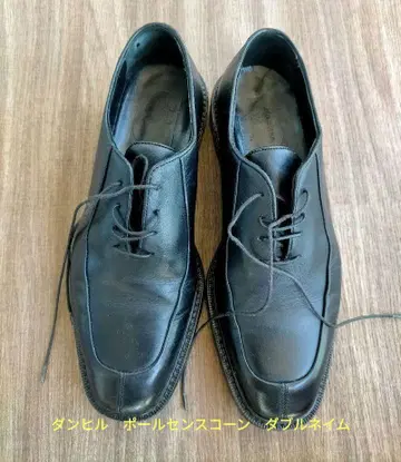 던힐 폴 센스 콘 더블 네임 U 칩 블랙 가죽 신발