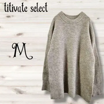 새상품급 titivate select 리브 니트 스웨터 모즈넥
