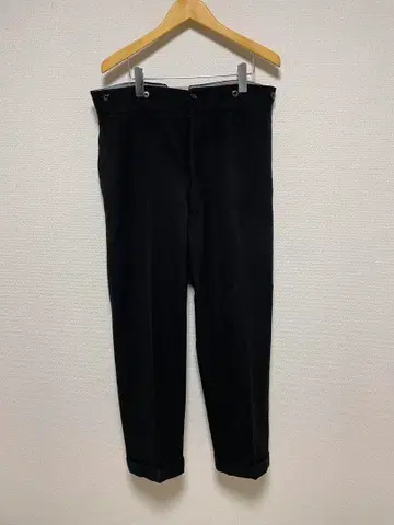 30s EURO VINTAGE 바늘땀 신치 벨트 단색 블랙 팬츠