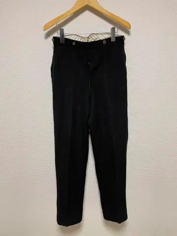 40s EURO VINTAGE 바늘 자국 신치 벨트 단색 블랙 팬츠