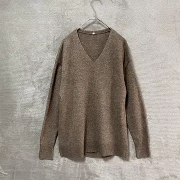 무인양품 MUJI/V넥 니트 스웨터/S/루즈핏 브라운