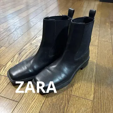 ZARA 리얼 가죽 스퀘어 부츠
