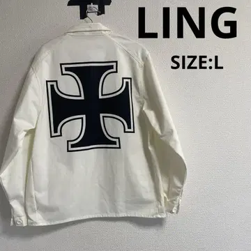 [ LING/반지 ] 새상품급 L 사이즈 워크 셔츠 자켓 백 프린트