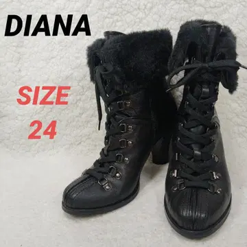 DIANA 다이애나 숏부츠 부티 가죽 보아 블랙 레이스업