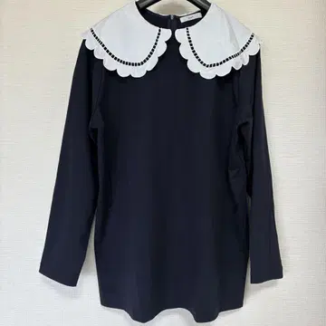 yori 스캘럽 칼라 롱 Tee 네이비 새상품급