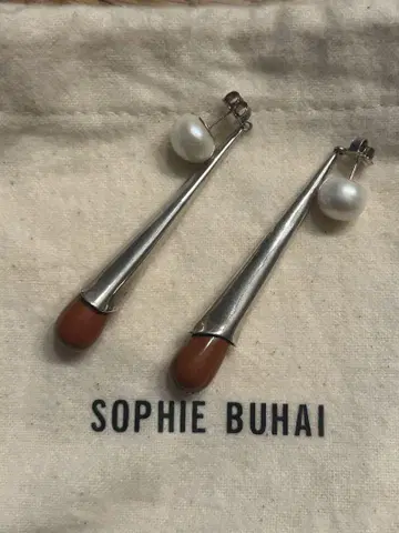 SOPHIE BUHAI 실버 펄 롱 귀걸이