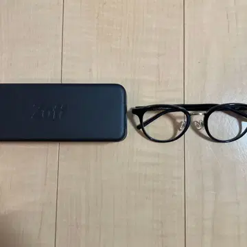 Zoff 블랙 라운드 프레임 안경 케이스 포함