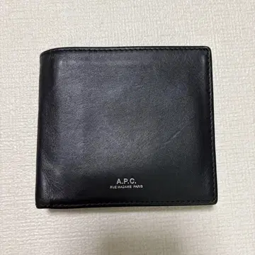 A.P.C. (아페쎄) 가죽 이단 접이식 지갑 컴팩트 블랙