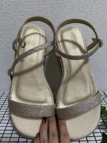 골드 에스파드리유 샌들
