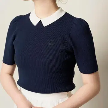 셀포드 카라 부착 니트 풀오버