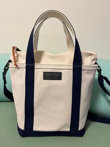 Boat & Tote 토트백 화이트/네이비