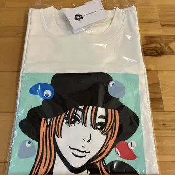 [ 새상품 ] hime 만박 한정판 와시 T셔츠 L 화이트