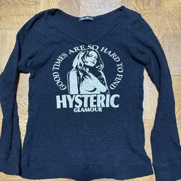 HYSTERIC GLAMOUR 긴팔 티셔츠 프리 사이즈 블랙