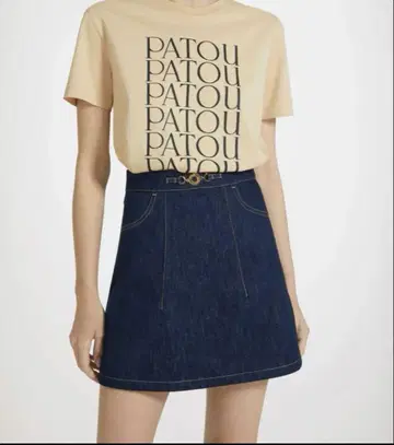 PATOU 파투 A라인 미니 스커트 34 데님 미니 스커트