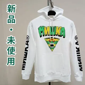 새상품 미사용 MISHKA (미시카) 맨투맨 후드티 화이트