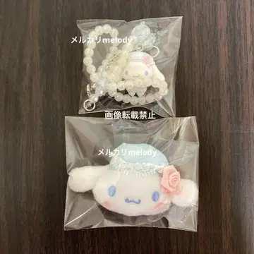 산리오 시나모롤 시나몬 스트랩 헤어 클립 화이트 프릴