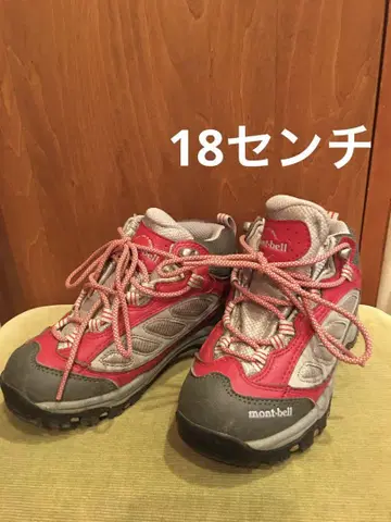 mont-bell 트레킹 슈즈 레드/그레이 18cm
