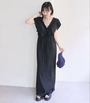 셔링 스퀘어 원피스