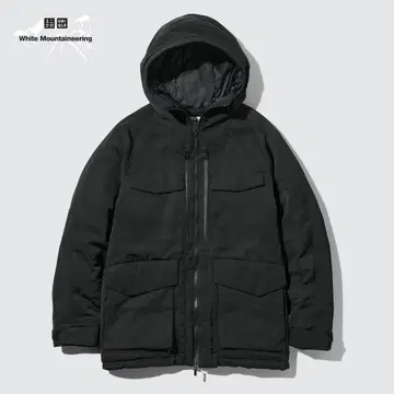 UNIQLO 화이트 마운티니어링 하이브리드 다운 오버사이즈 파카