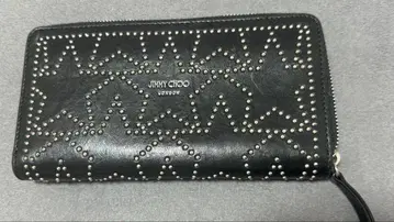지미추 블랙 장지갑 스터드 장식