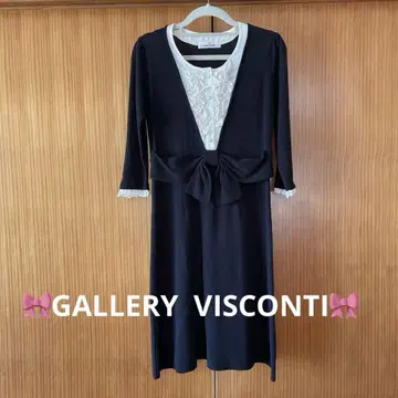 GALLERY VISCONTI 절개 프릴 리본 포함 원피스
