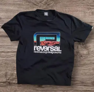 reversal 그래픽 남성용 T셔츠 블랙 Size L