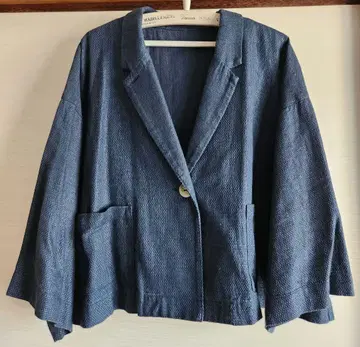 nert Robe 네스트로브 면린넨 인디고 염색 와이드 슬리브 자켓