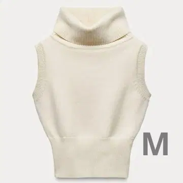 ZARA 하이넥 숏 베스트 터틀넥 니트