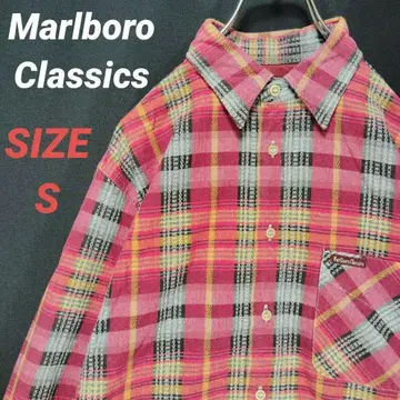 Marlboro Classics 체크 셔츠 빨간색 S 빈티지