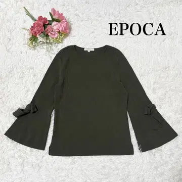 [새상품급] EPOCA 에포카 니트 풀오버 플레어 슬리브 리본 40